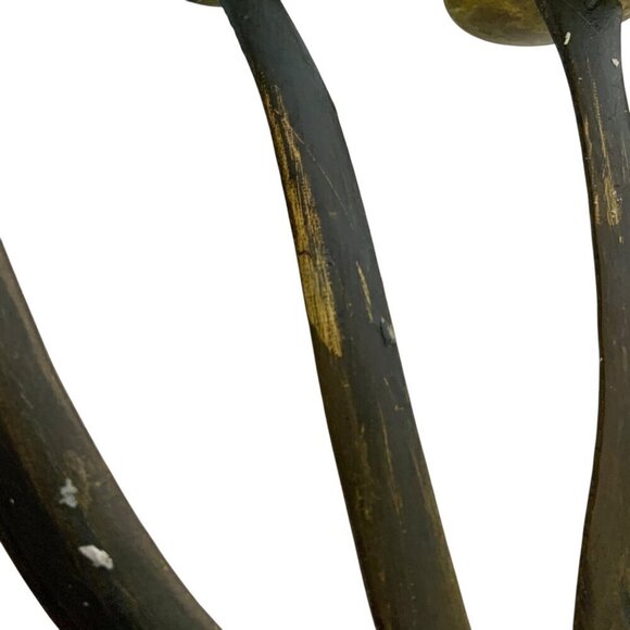 Vintage Brass Shabbat Sabbath Menorah Candleholder Grapes Hebrew Script Israel - Picture 10 of 11